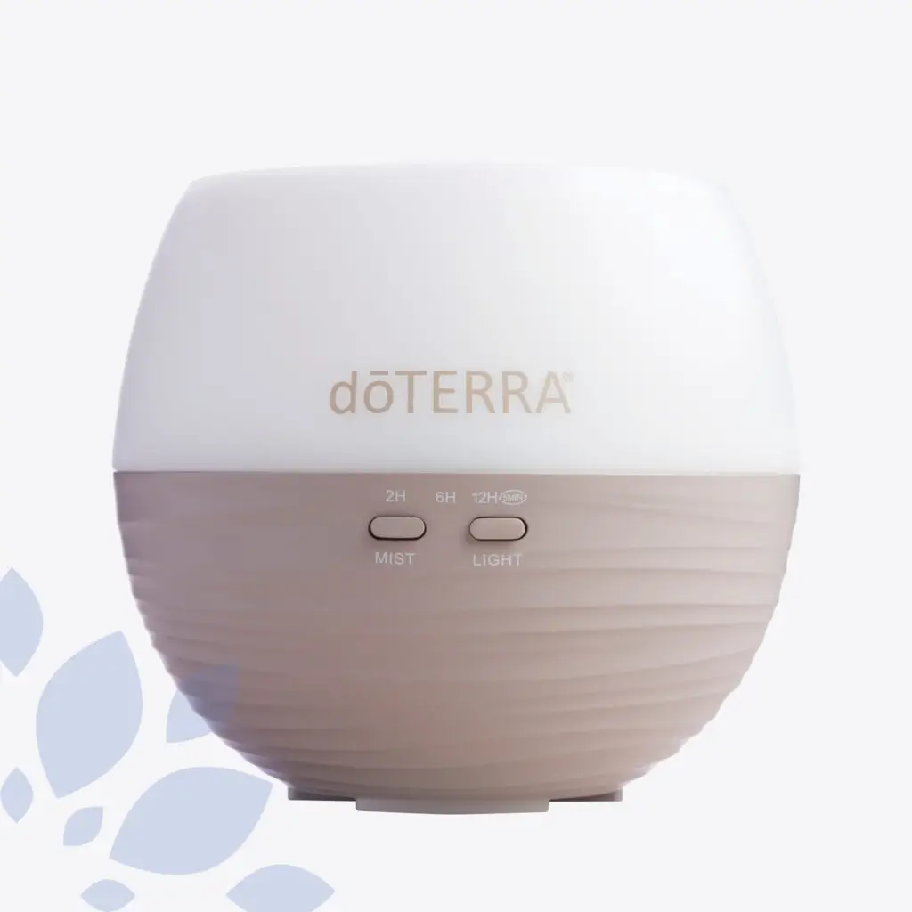 dōTERRA Petal Diffuser with sleek design, soft lighting, and multiple mist settings for a soothing aromatic experience.